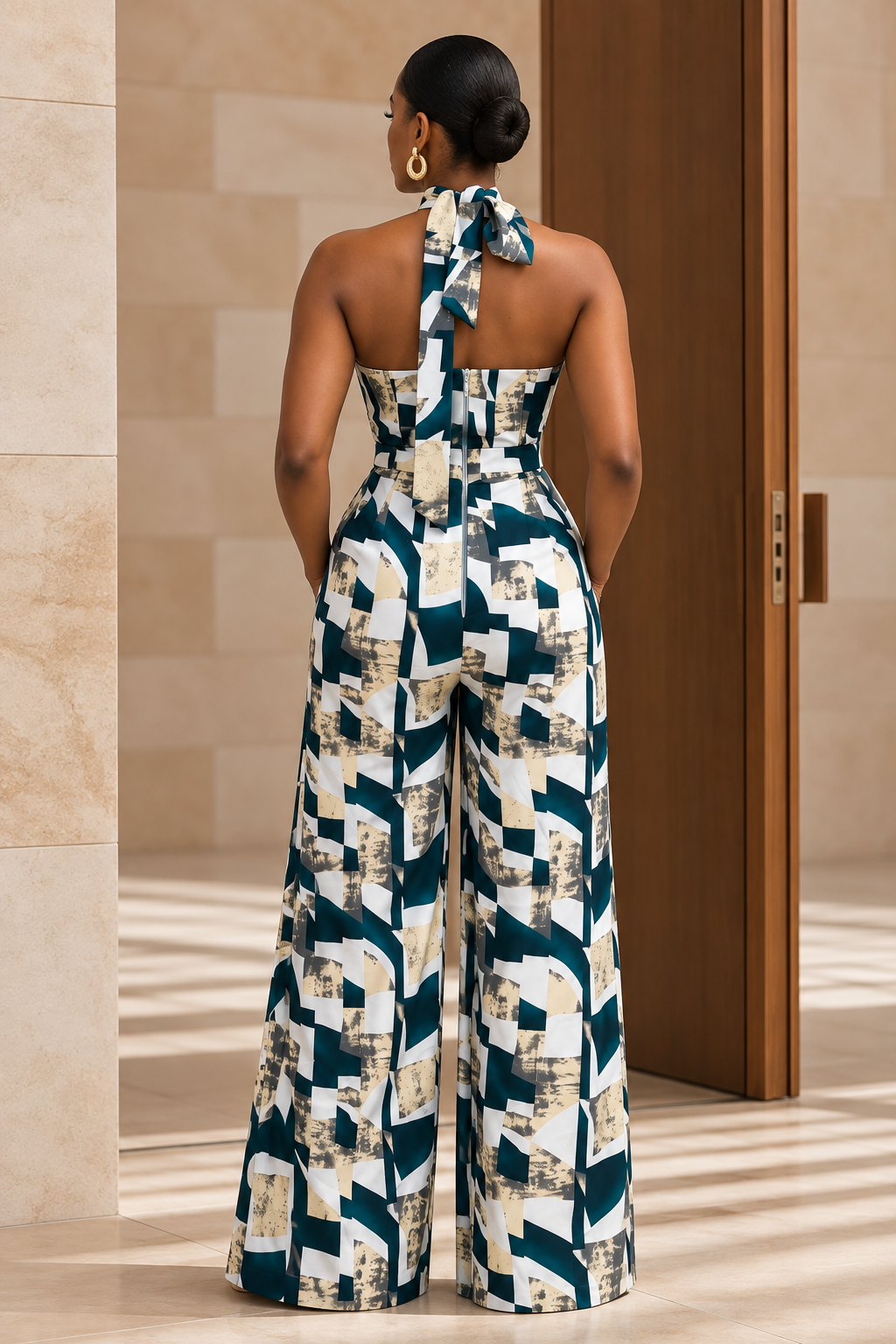 TOSIN HALTER-NECK JUMPSUIT