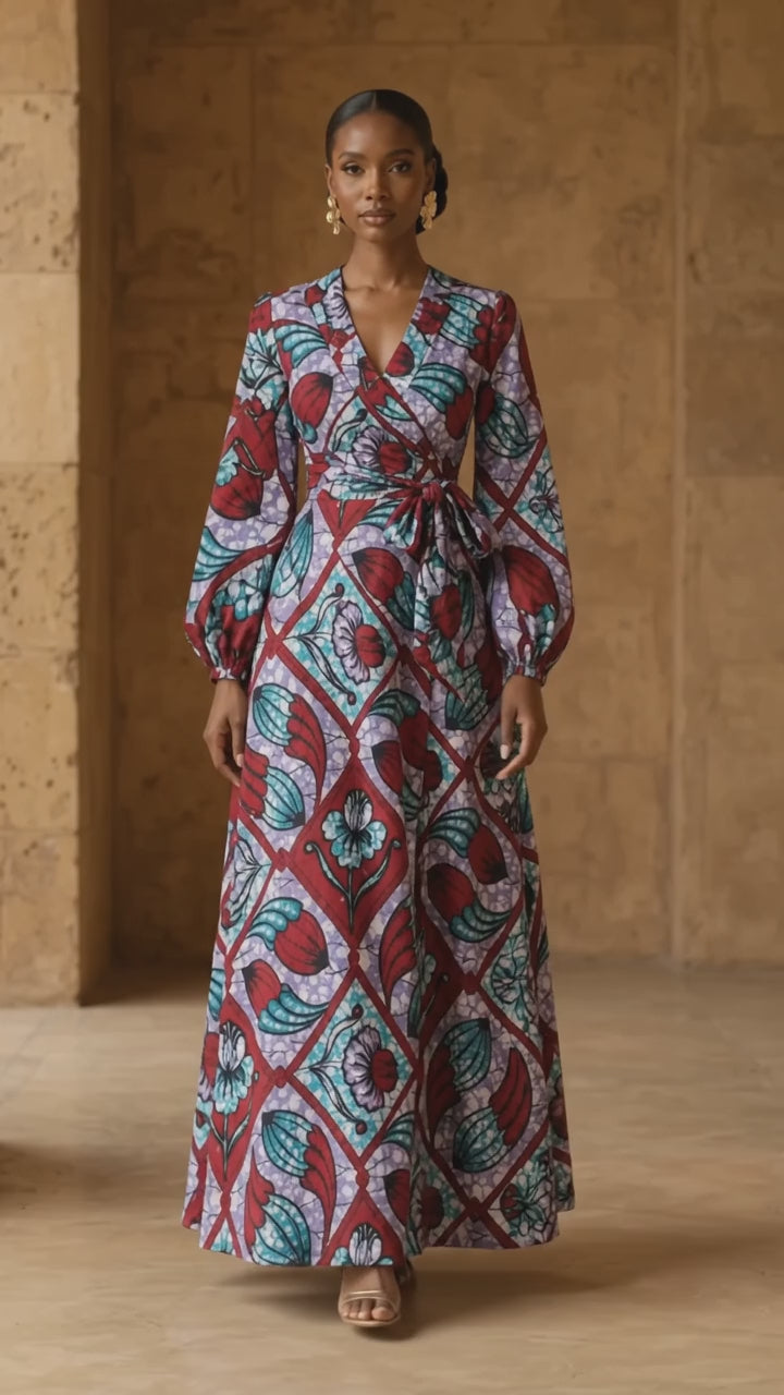 UGO WRAP MAXI DRESS