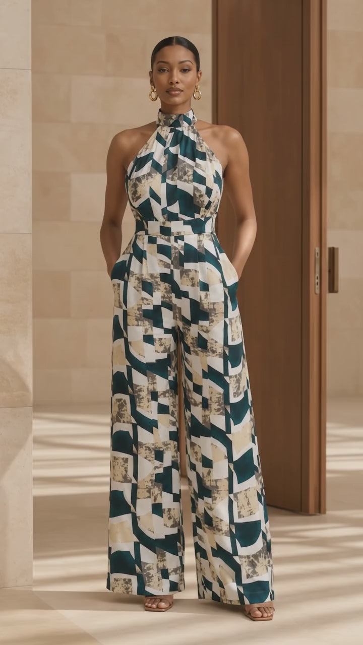 TOSIN HALTER-NECK JUMPSUIT